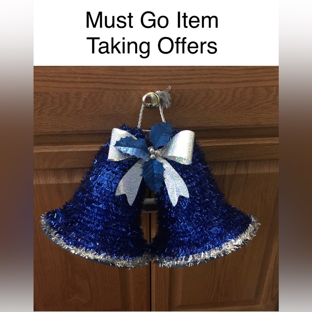 🛍️ Decorative Holiday Bells with Silver Trim